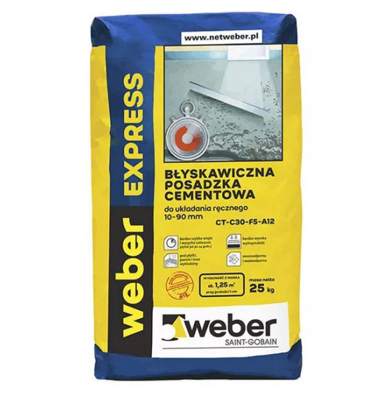 Błyskawiczna posadzka cementowa Weber Saint-Gobain Express 25 kg