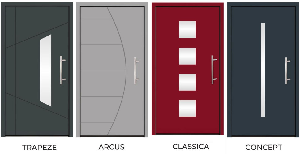 Wybrane modele drzwi wejściowych AWIDOOR, kolekcja PRESTIGE, fot. Awilux