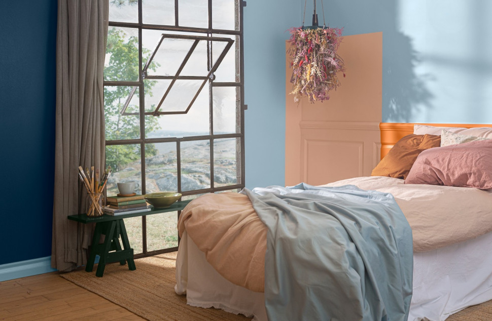 Tikkurila Optiva Ceramic Super Matt 3, Tikkurila Everal Aqua Matt 10_kolory Y354 Cumulus ,L429 Indigo, H405 Doll, S311 Heat. fot Tikkurila