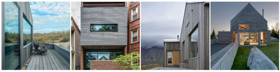 Efekt szarego drewna na elewacji