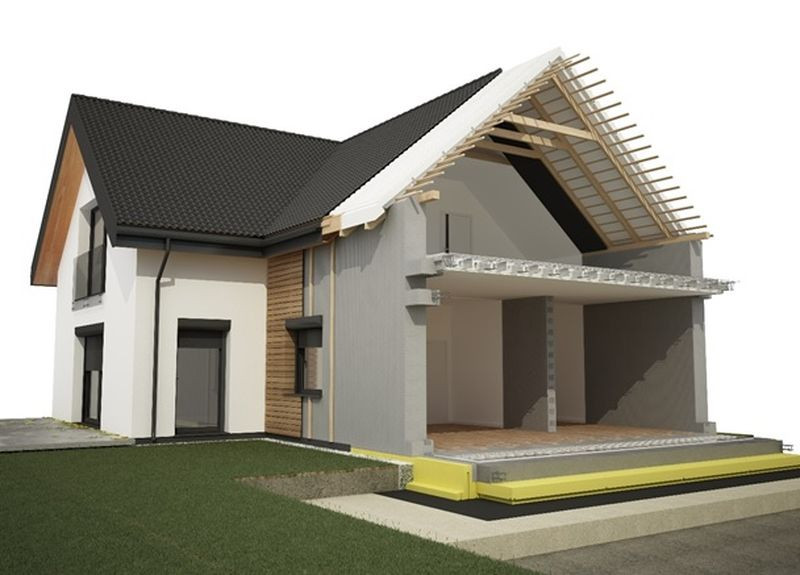 Przekrój przez domek IZODOM. rys. IZODOM2000