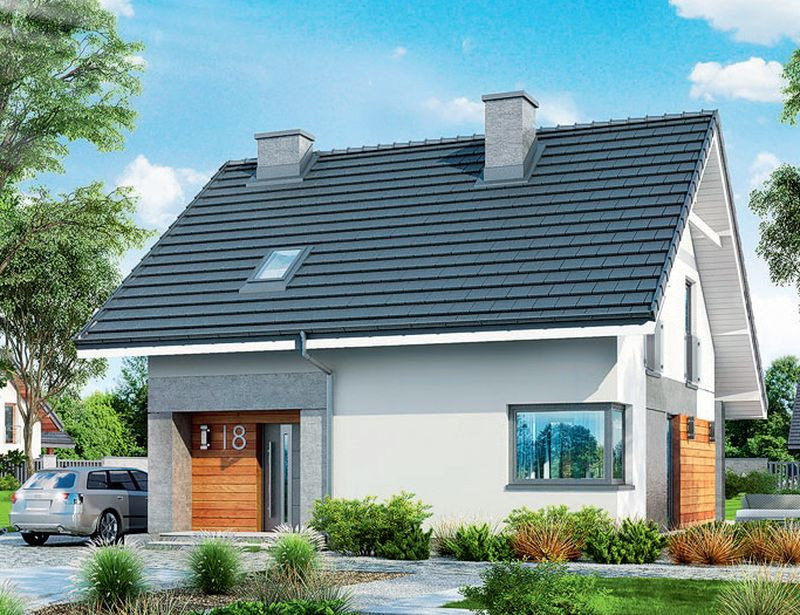 Ścianka kolankowa w tym domu ma wysokość 127 cm