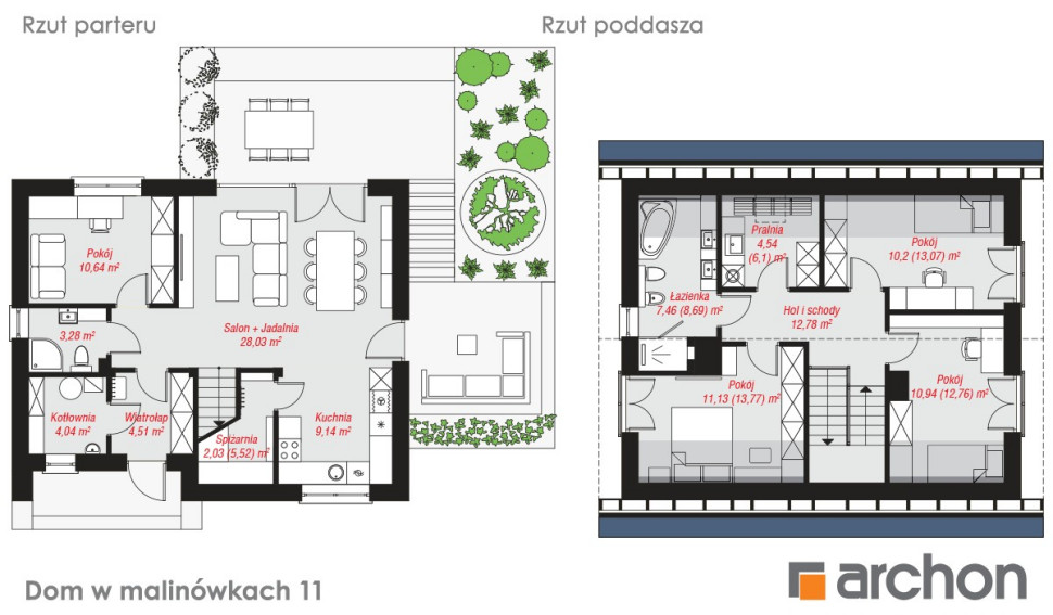 Dom w malinówkach 11 - rzut