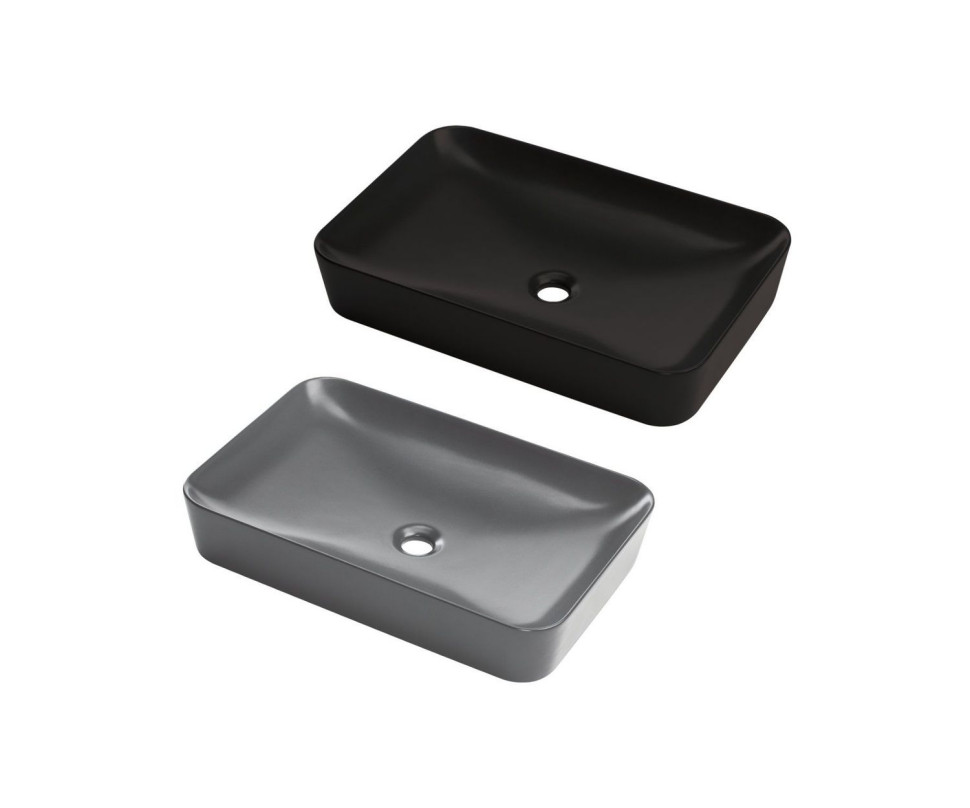 Czarna i antracytowa umywalka Tess