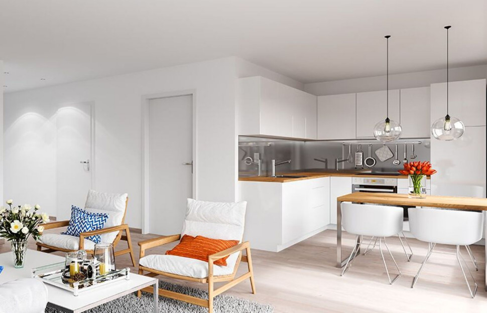 Błyszczący front kuchni 