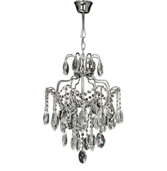 Żyrandol kryształowy MALAGA chrom 4x60W lampa sufitowa