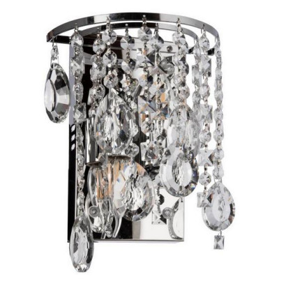 Kinkiet kryształowy MADRYT 2 chrom 2x60W + 9W LED lampa Venti K-E1380/2