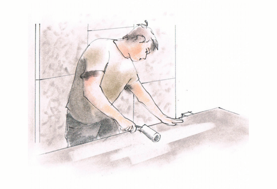 Równomierne nałożenie kleju na płytę g-k