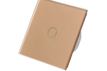 Szklany łącznik w kolorze szampańskiego złota 