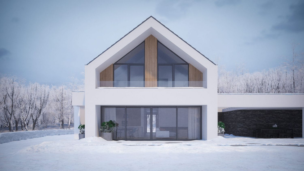 Dom z oknami aluminiowymi