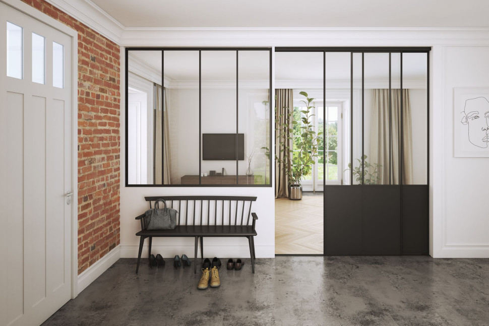 Szafa ze szklanymi ścianami w systemie Lumi