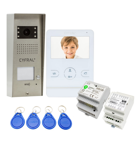 Zestaw domofonowy COSMO Video V1 z monitorem CYFRAL V-4 w kolorze białym