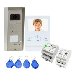 Zestaw domofonowy COSMO Video V1 z monitorem CYFRAL V-4 w kolorze białym