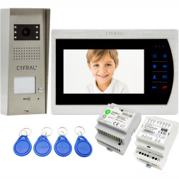 Zestaw domofonowy COSMO Video V1 z monitorem CYFRAL V-7 srebrnym