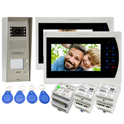 Zestaw domofonowy COSMO Video V2 z monitorem CYFRAL V-7 srebrnym