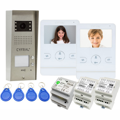 Zestaw domofonowy COSMO Video V2 z monitorem CYFRAL V-4 białym