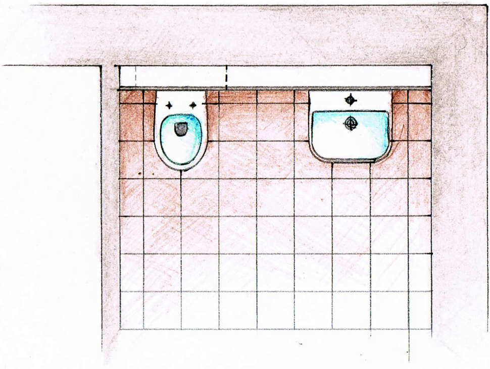 Rozplanowanie ułożenia płytek ceramicznych w łazience