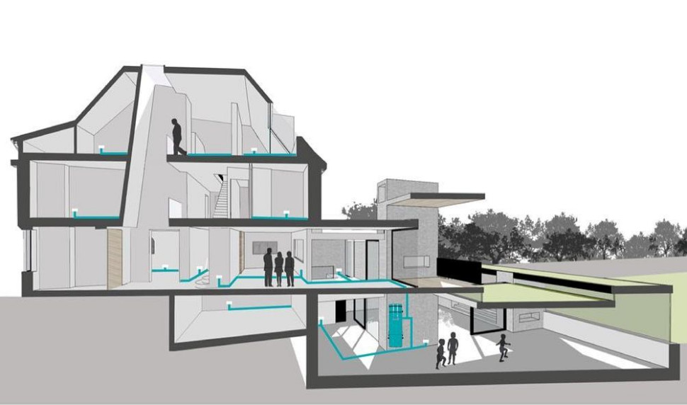 Schemat instalacji centralnego odkurzania