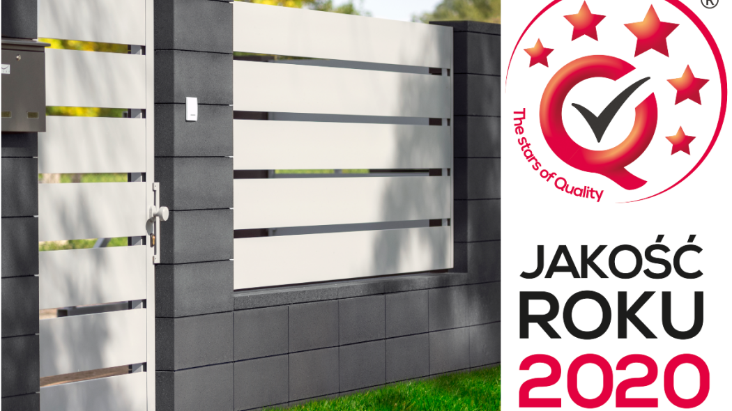 Certyfikat JAKOŚĆ ROKU® 2020 dla ogrodzenia ROMA firmy JONIEC®