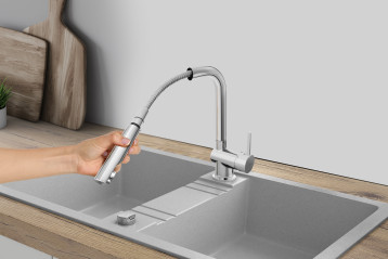 Toledo - bateria zlewozmywakowa stojąca z wyciąganym natryskiem