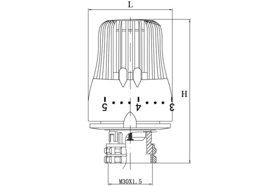 Głowica GT Classic rysunek techniczny