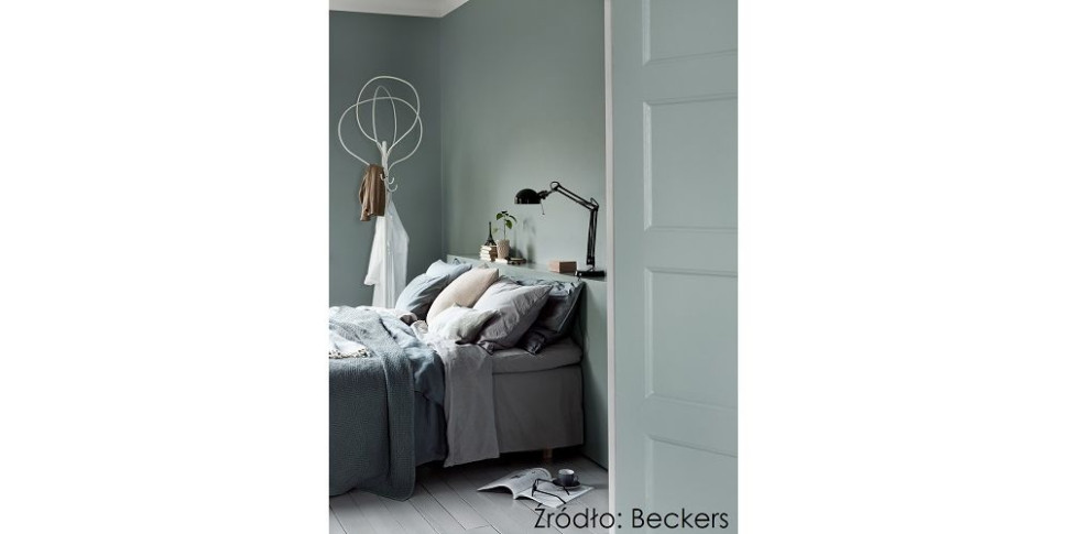 Kolor Sky Grey w sypialni