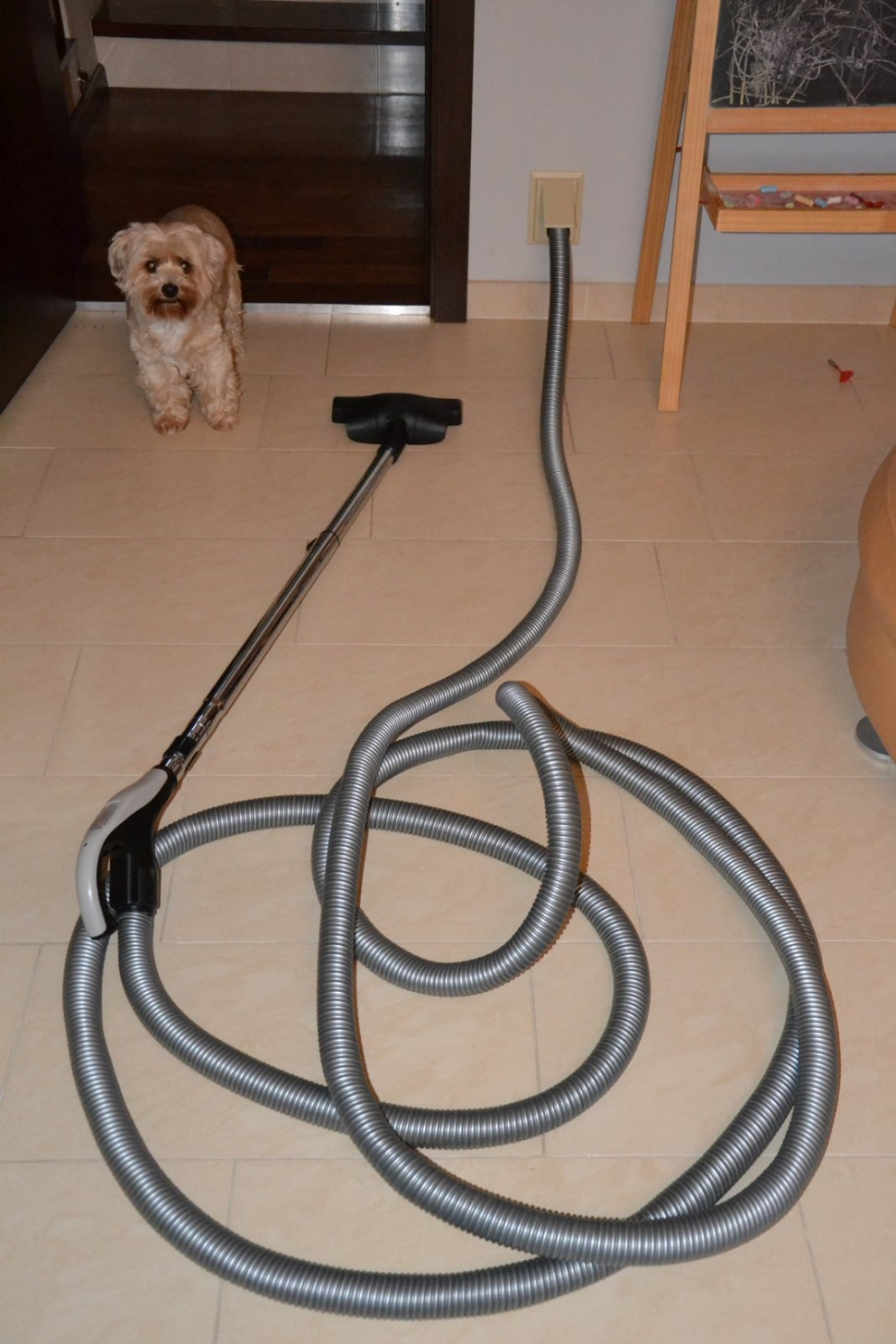 Rura z włącznikiem w rączce i uniwersalna szczotka na rolkach