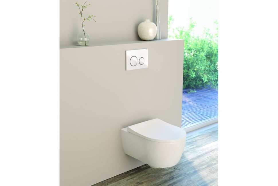 Ze stelażem firmy Geberit doskonale sprawdzi się miska WC z serii Geberit iCon