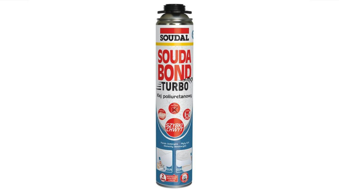 Klej poliuretanowy Soudabond Turbo do szybkiego montażu płyt styropoianowych