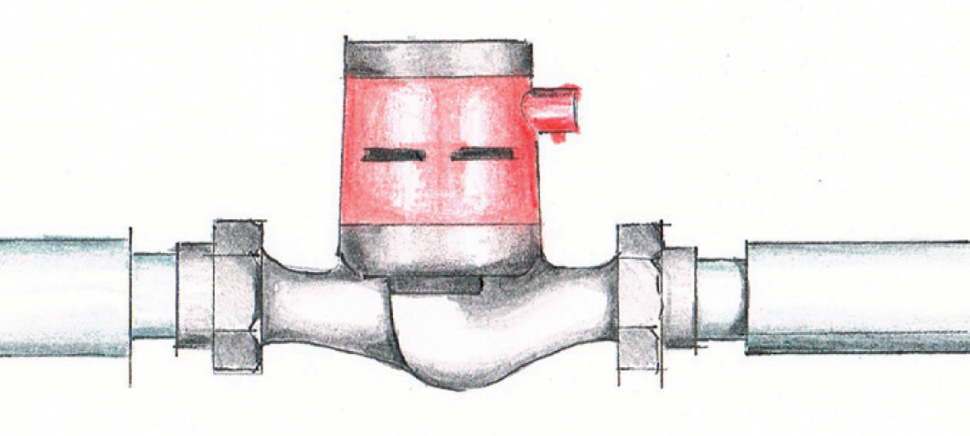 Ustawienie pompy obiegowej: Nieprawidłowo. Wirnik ustawiony pionowo.