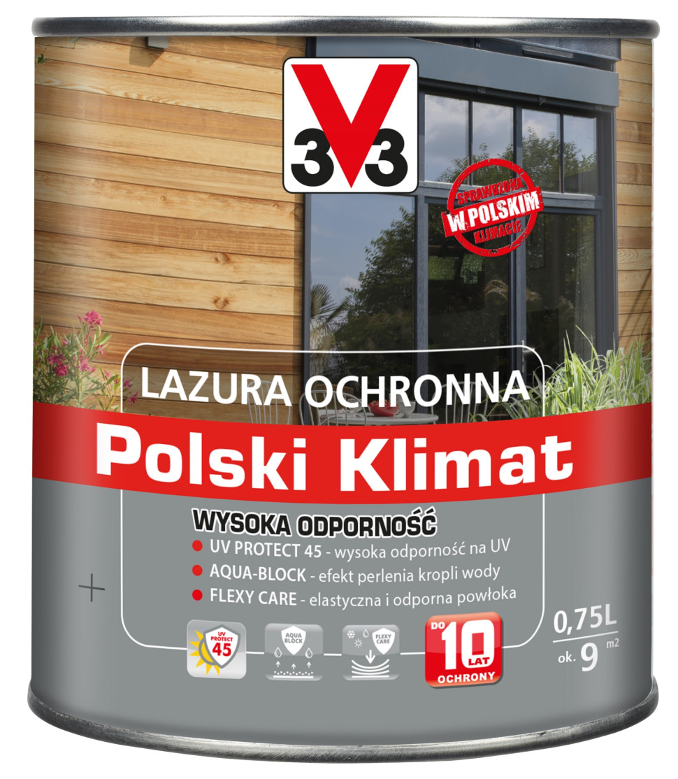 Lazura ochronna do drewna Polski Klimat z filtrem anty-UV 45. fot. V33
