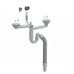 Prevex syfon P-loc zlewozmywakowy podwójny z rurą elastyczną PL2-D9CF5-01PL