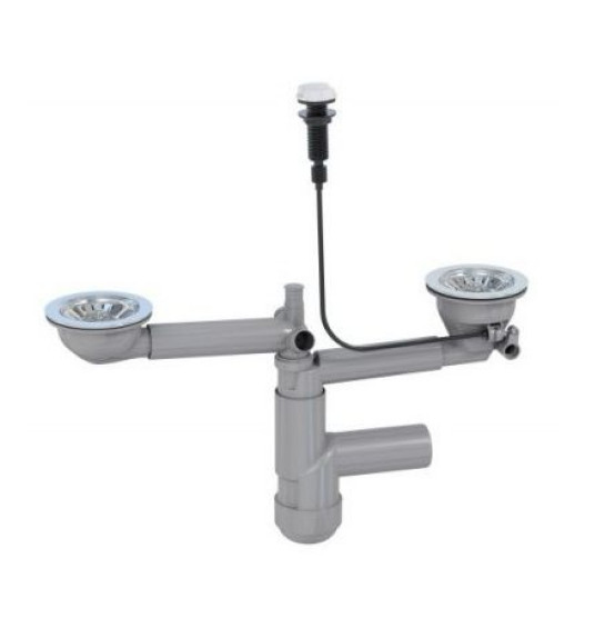 Prevex syfon Flexloc zlewozmywakowy butelkowy podwójny FL2-R9NNA-01PL