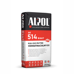 Biały klej do płytek ODKSZTAŁCALNY S1 Alpol AK 514