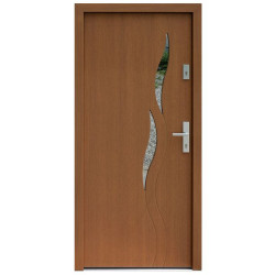 Drzwi zewnętrzne nowoczesne model 409,1 ciemny dąb