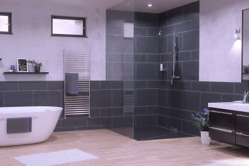 Odpływ ścienny Scada z pokrywą ze stali nierdzewnej, wzór Wave