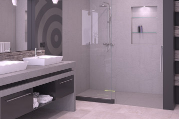 Odpływ ścienny Scada z podświetleniem LED i pokrywą do wypełnienia płytką