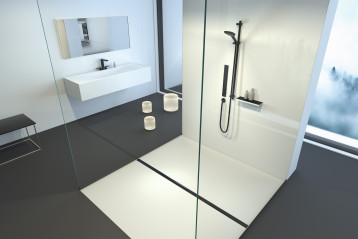 Linearis Infinity - aranżacja prysznica - odpływ liniowy szczelinowy