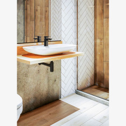 LOFT BLACK - bateria umywalkowa stojąca niska