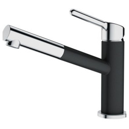 Bateria zlewozmywakowa Orbit z wyciąganą wylewką, chrom/ onyx