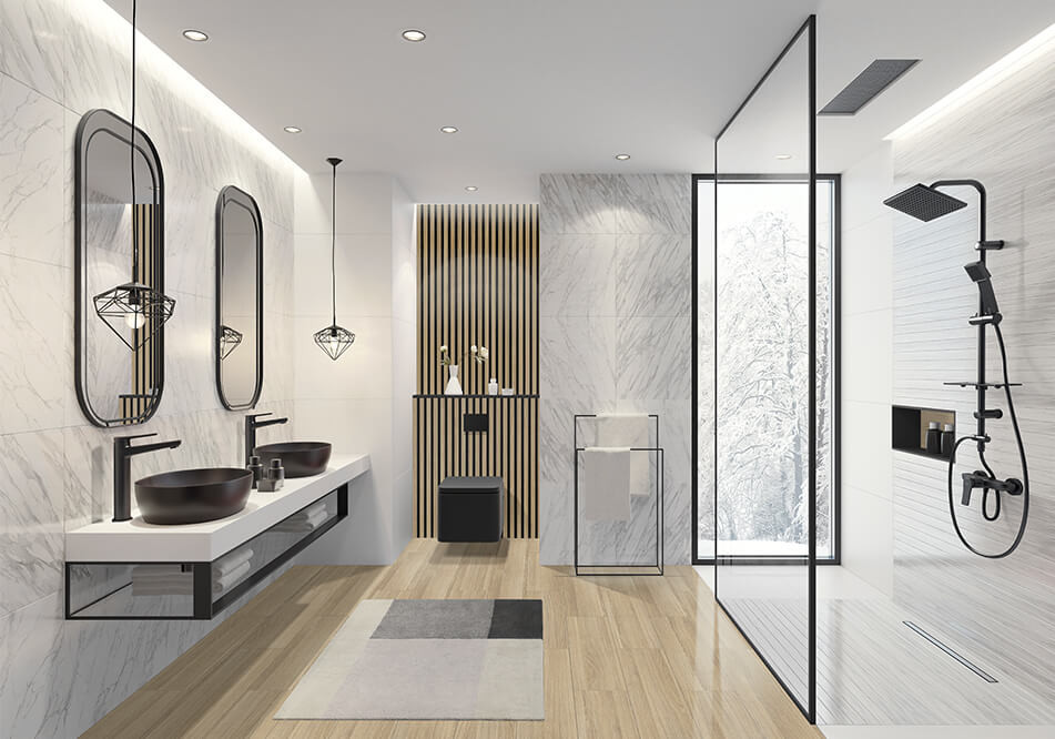 Armatura łazienkowa Stratos Black. fot. FERRO