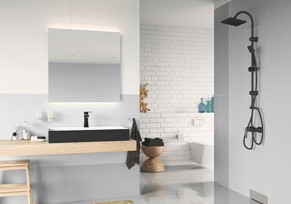 Armatura łazienkowa Algeo Square Black. fot. FERRO