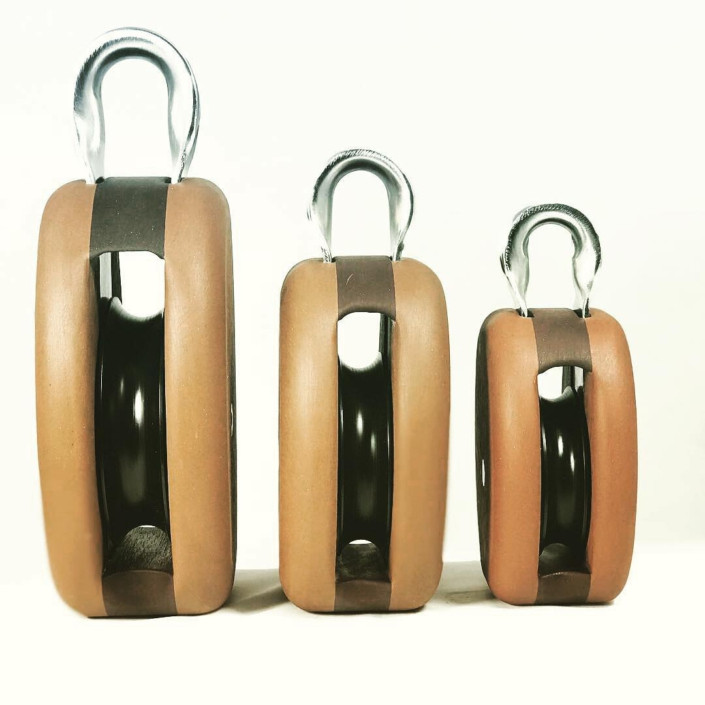 Bloczki jachtowe z kompozytu drewna w trzech rozmiarach