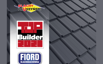 Statuetka TOP BUILDER 2021 dla blachodachówki panelowej FIORD