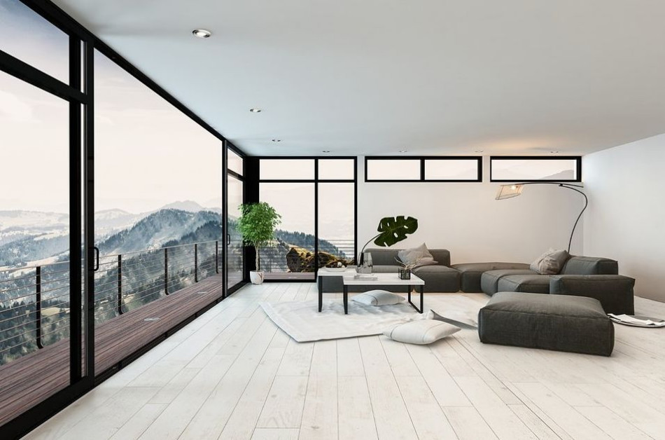 Okna panoramiczne optycznie powiększają pomieszczenia