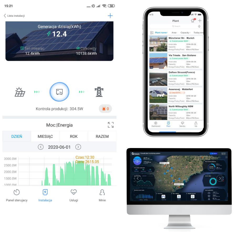 Zdalny system serwisowy OSS z aplikacją Growatt ShinePhone