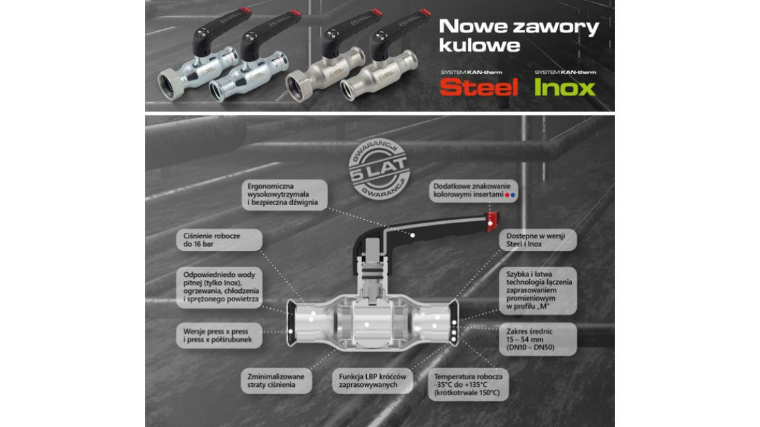 Zawory kulowe KAN-therm Steel i KAN-therm Inox