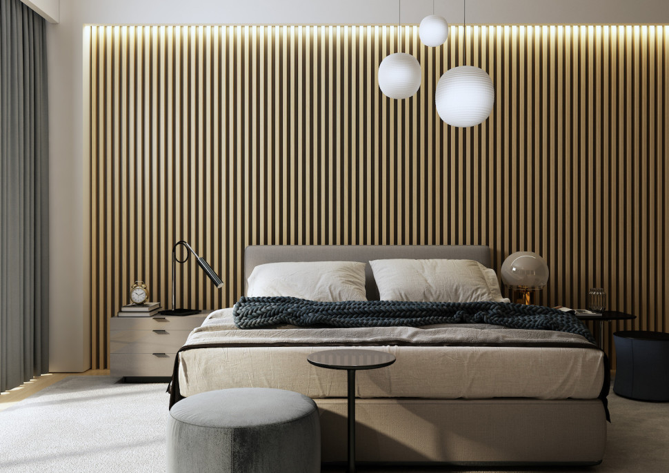 Lamele dekoracyjne w sypialni