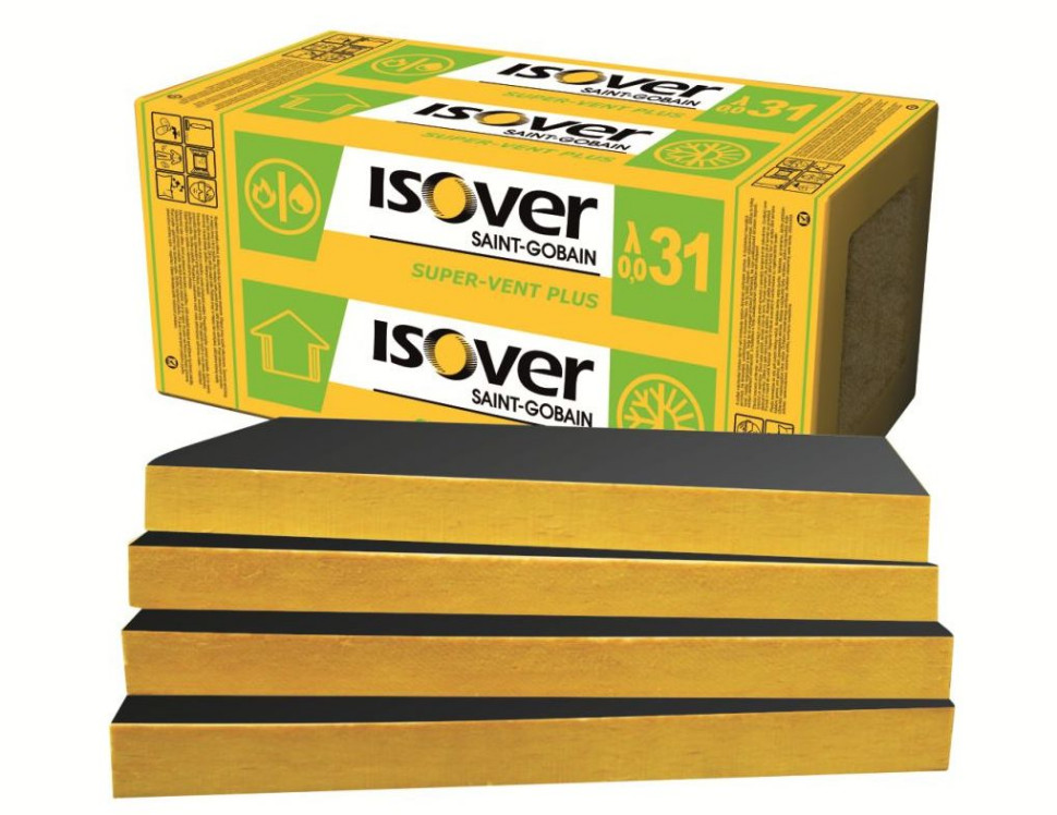 Wełna mineralna szklana ISOVER Super-Vent Plus do izolacji termicznej fasada wentylowanych