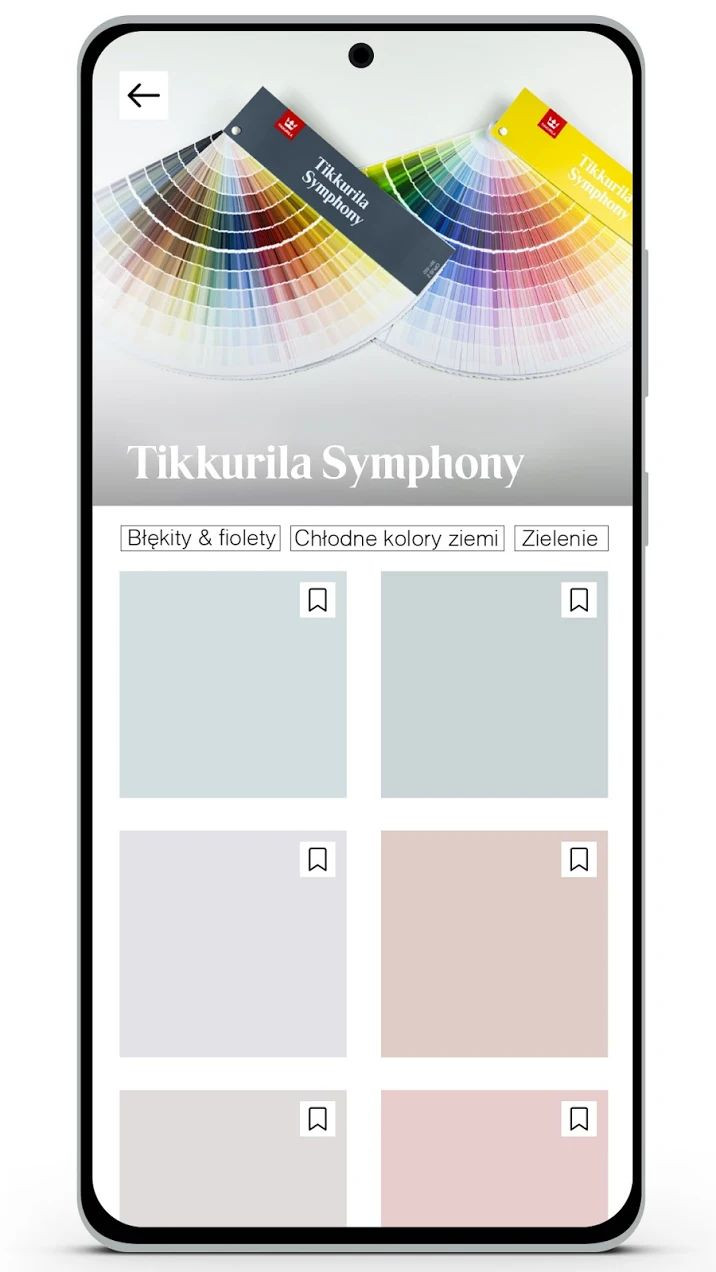 Paleta kolorów w aplikacji Tikkurila Colour Master